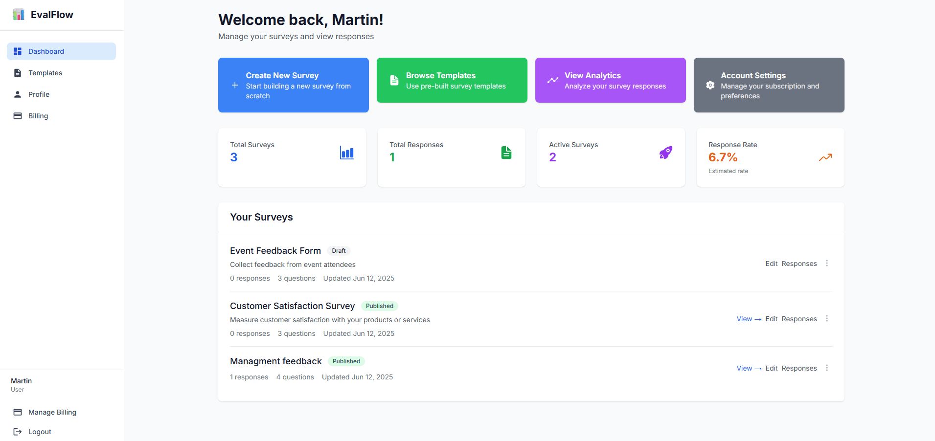 EvalFlow Dashboard Screenshot